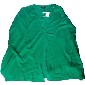 Basic Editions Green Scoop Neck Layer 2XL Cardigan Sweater NWT